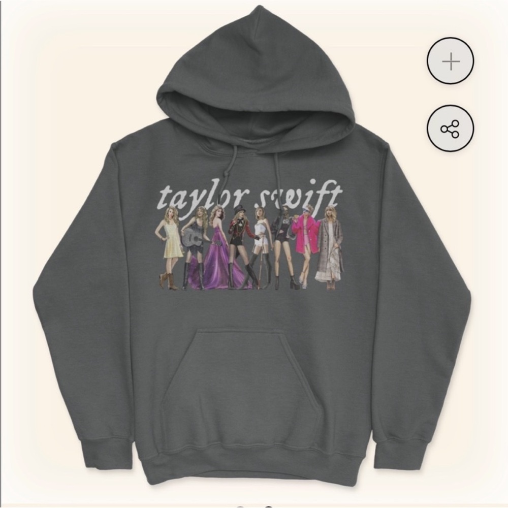 Taylor Swift Folklore Album Eras Hoodie Hooded Sweatshirt Women’s Large Grey